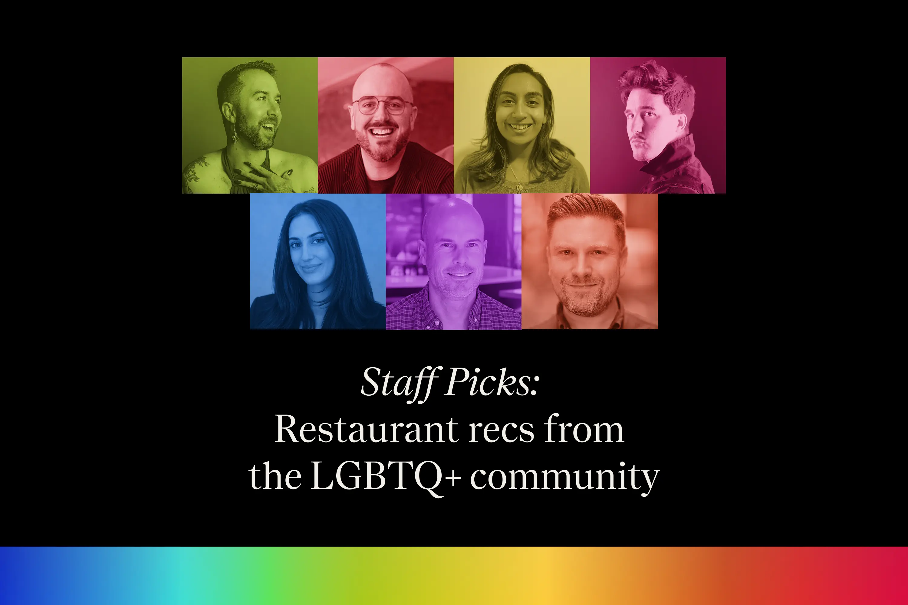 A collage of LGBTQ+ employees at OpenTable