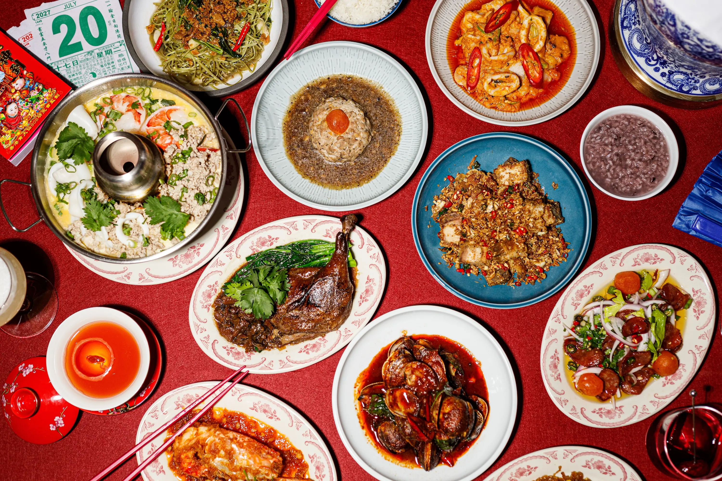 A khao tom feast on a table at the restaurant ViV in NYC