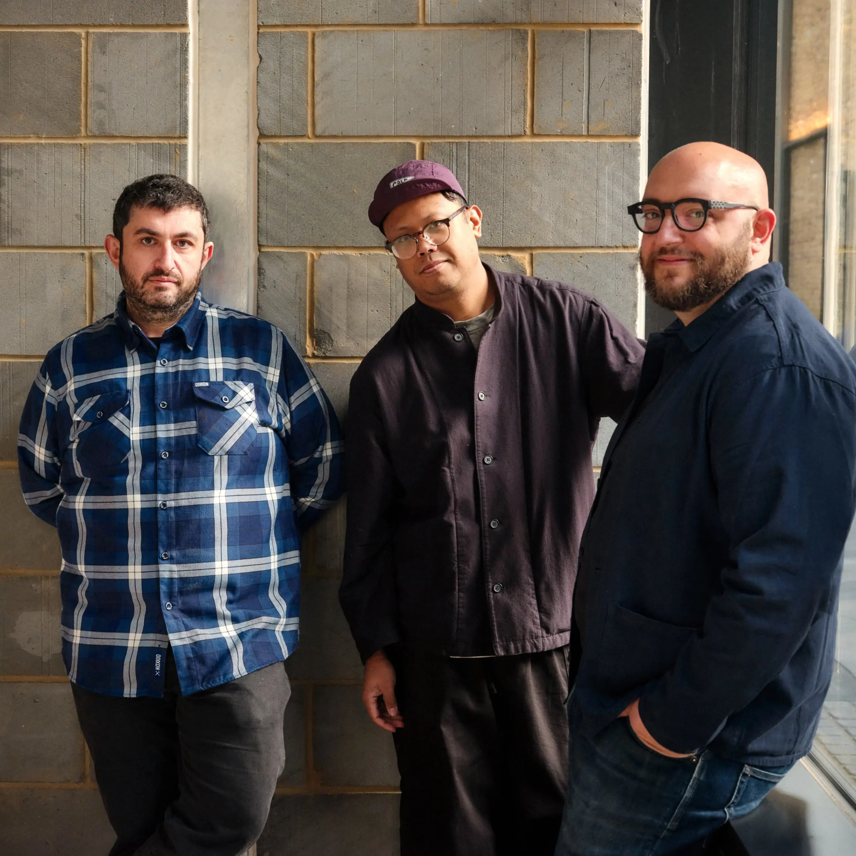 Chef Sirichai Kularbwong, chef Nick Molyviatis and chef Alexander Gkikas at Singburi in Shoreditch, one of the best Thai restaurants in London.
