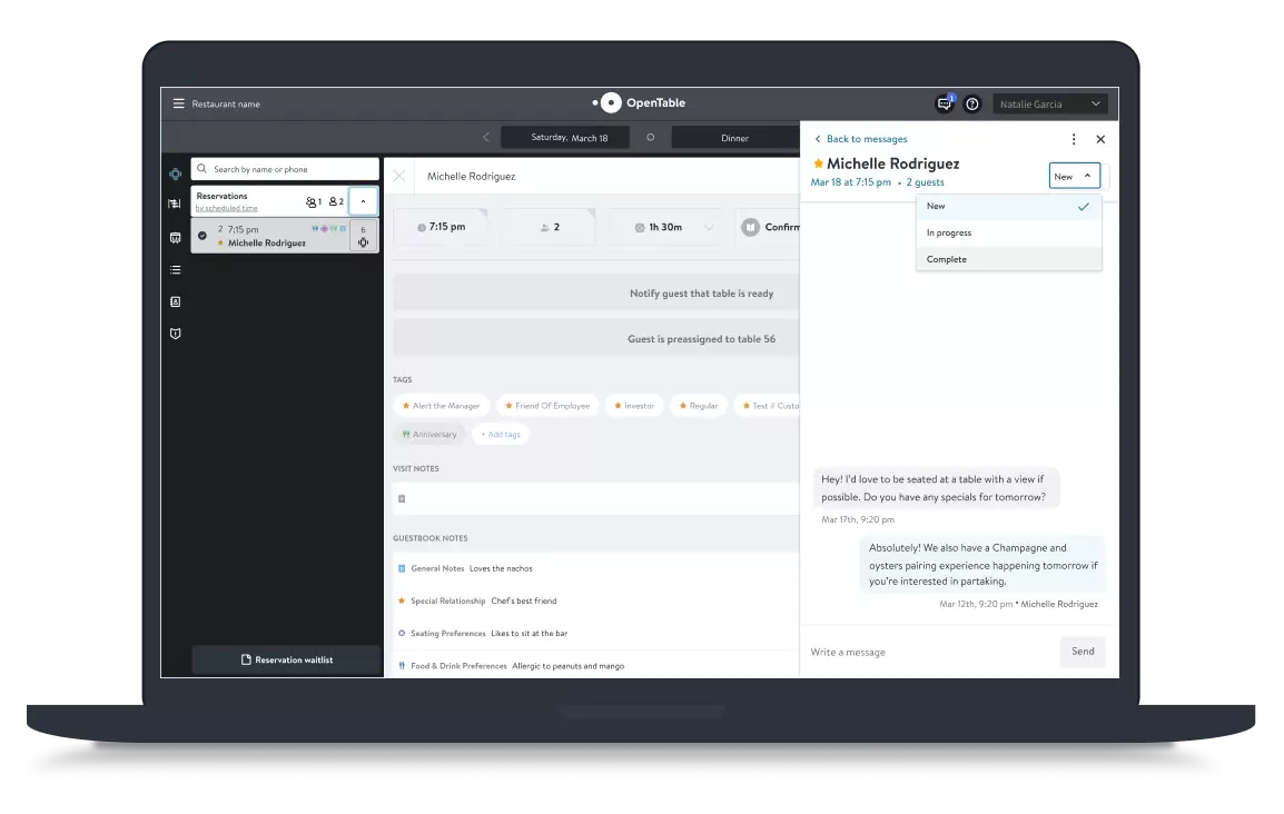 Restaurant Direct Messaging | OpenTable for Restaurants