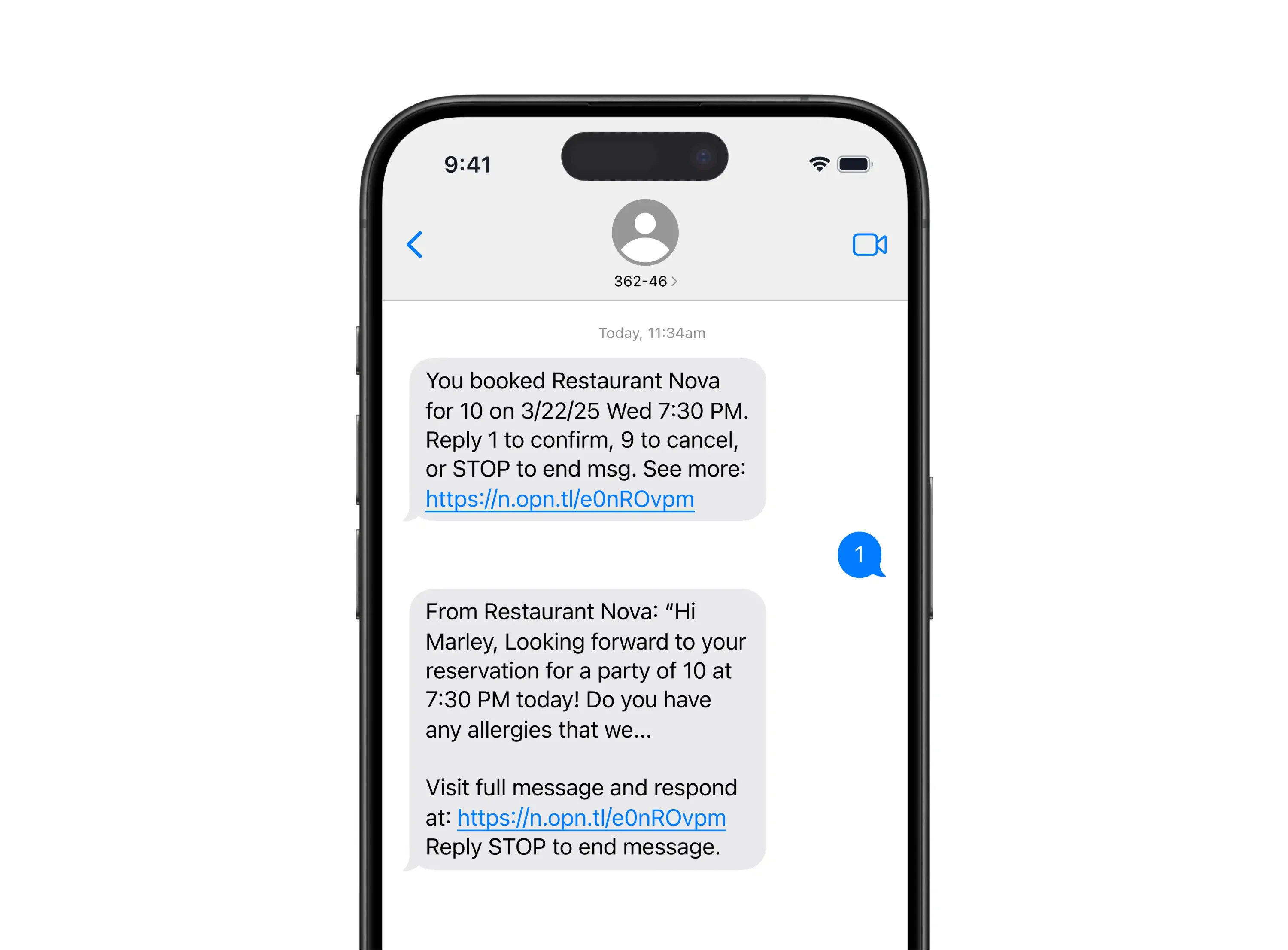 Restaurant SMS Messaging | OpenTable