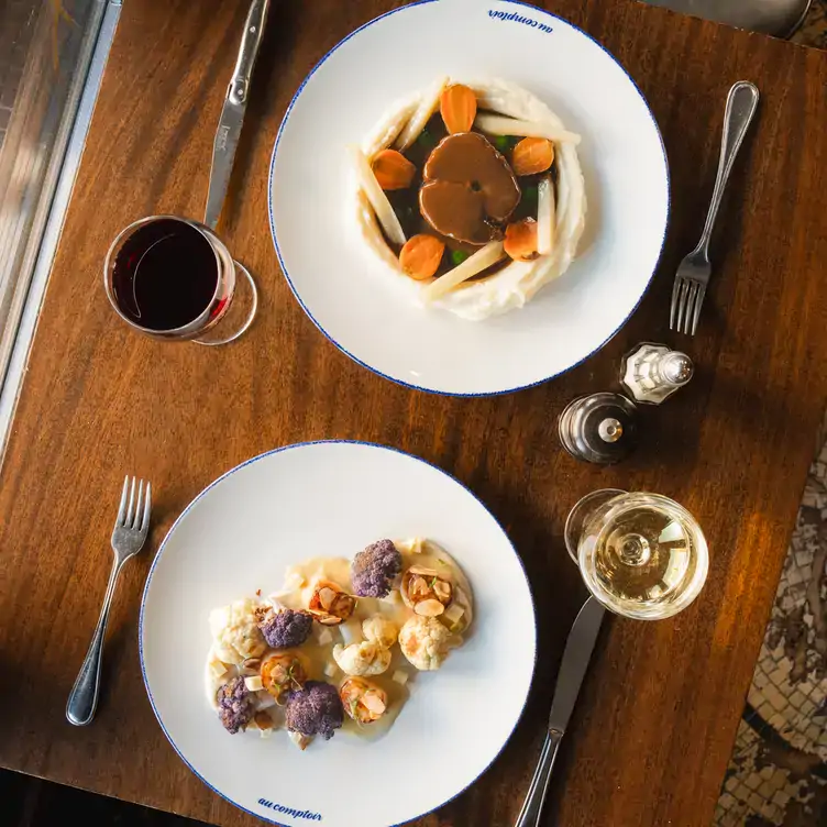 au-comptoir4 Two artistically plated dishes served at Au Comptoir, one of the best French restaurants in Vancouver.